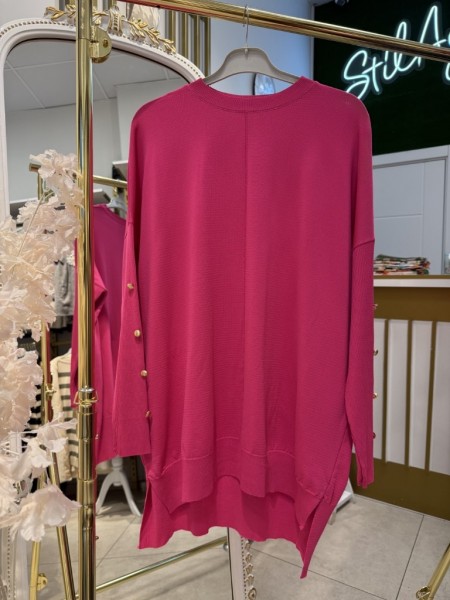 KOLU DÜĞMELİ MERSERİZE TUNİK FUŞYA