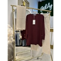 KOLU DÜĞMELİ TUNİK BORDO