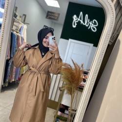 KUŞAKLI OVERSİZE TRENÇKOT TABA