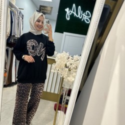 LEOPAR PANTOLONLU OYSHO TAKIM SİYAH