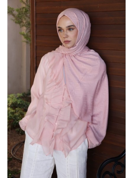 LOGO DESEN ŞAL AÇIK PUDRA