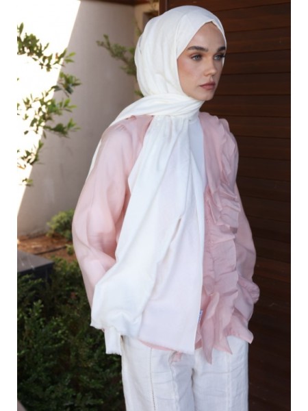 LOGO DESEN ŞAL İNCİ BEYAZI