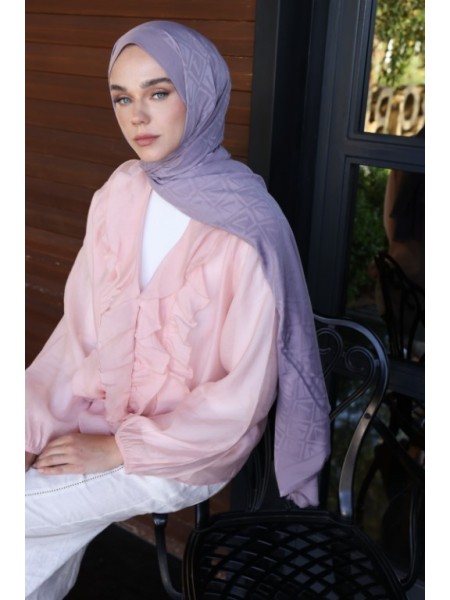 LOGO DESEN ŞAL SİSLİ LİLA