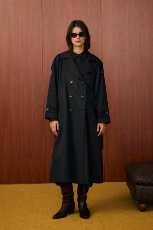 LİZBON TRENÇ SİYAH MRW