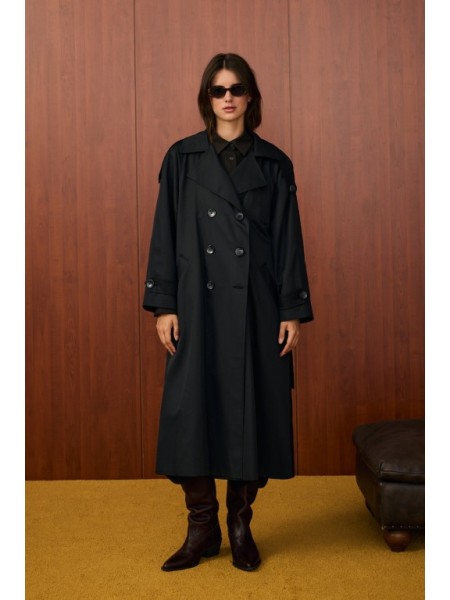 LİZBON TRENÇ SİYAH MRW