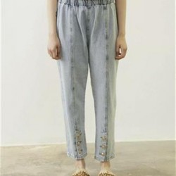 ÖN DÜĞME DETAYLI MOMJEAN AÇIK MAVİ