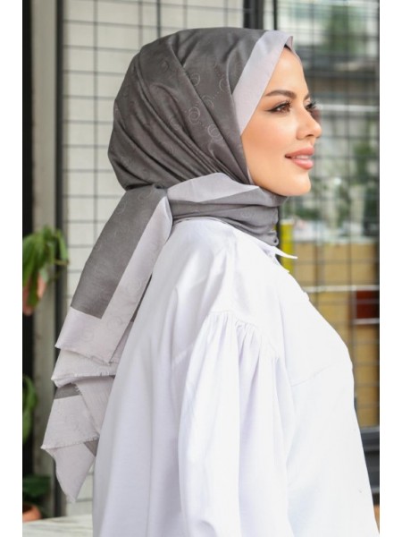 MONOGRAM HALKA DESEN ŞAL FÜME