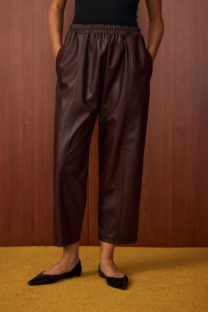 MRW DERİ PANTOLON BORDO