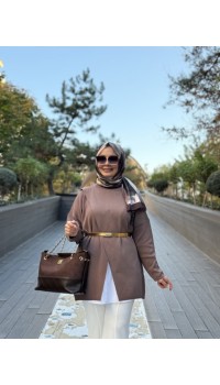 MRW MAKAS TRİKO TUNİK KAHVE