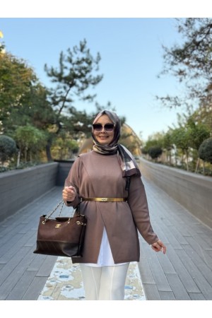 MRW MAKAS TRİKO TUNİK KAHVE