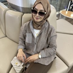 MİLA BALIKSIRTI KAŞE GÖMLEK KAHVE