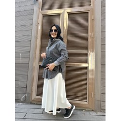 MİLA BALIKSIRTI KAŞE GÖMLEK SİYAH