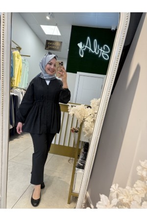 NERVÜR DİKİŞ DETAYLI TAKIM KOYU ANTRASİT