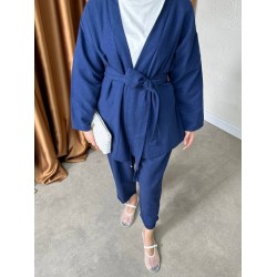 OBESSA KETEN BASİC TAKIM LACİVERT