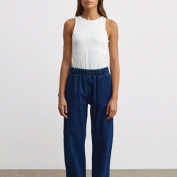 PALAZZO DENİM PANTOLON LACİVERT 