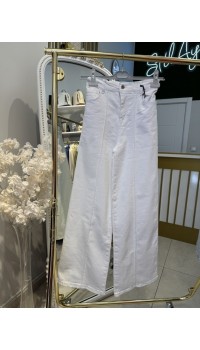 PALAZZO LİKRALI KOT PANTOLON BEYAZ