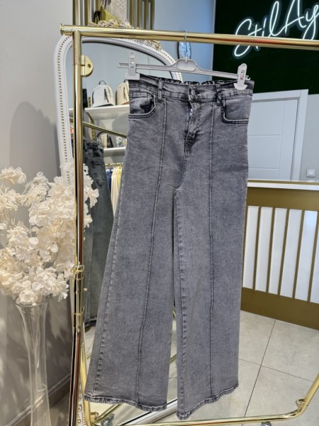 PALAZZO LİKRALI KOT PANTOLON ANTRASİT