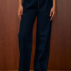 MRW PALAZZO TAŞLI DENİM PANTOLON LACİVERT