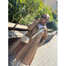 PARAŞÜT KAPŞONLU TRENÇKOT CAMEL