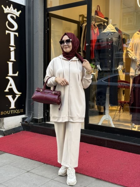 PIRILTI MODAL TAKIM KREM 