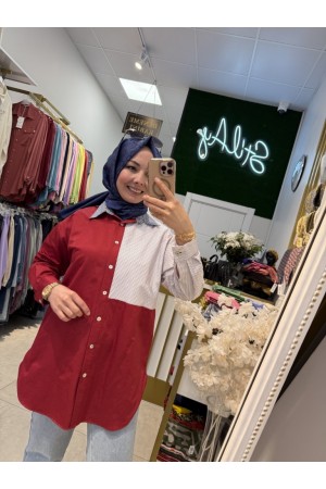 BORDO JASMİN GÖMLEK