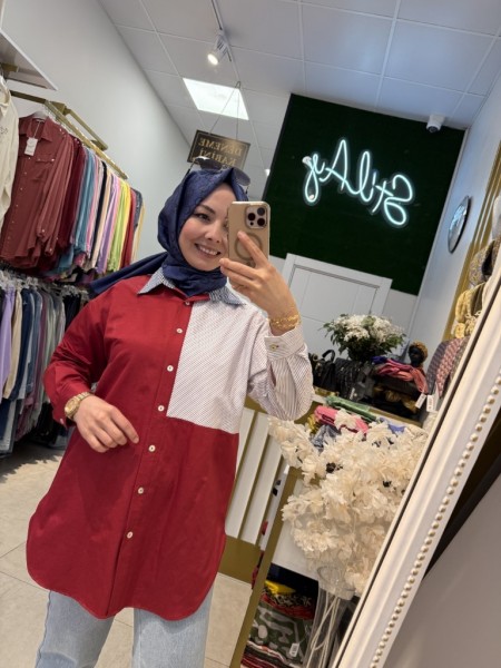 BORDO JASMİN GÖMLEK