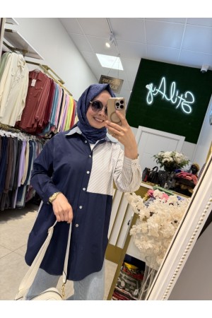 LACİVERT JASMİN GÖMLEK