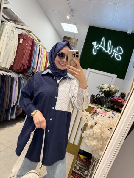 LACİVERT JASMİN GÖMLEK