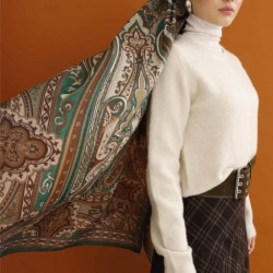 RETRO DESEN ŞAL SAFİR