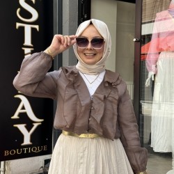 ROMANTİK BLUZ KAHVE