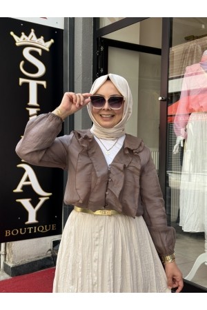 ROMANTİK BLUZ KAHVE