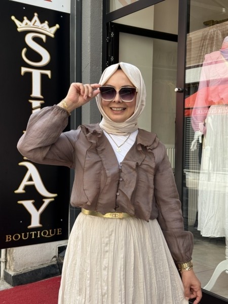 ROMANTİK BLUZ KAHVE