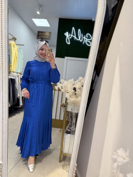 RÜYA ELBİSE SAKS MAVİ