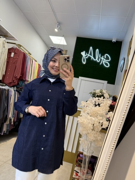 SELEN GÖMLEK LACİVERT