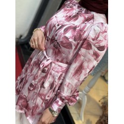 SOFİA İPEK DESENLİ GÖMLEK BORDO