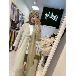 SÜS DİKİŞ DETAYLI BAĞCIKLI TAKIM SOFT YEŞİL 