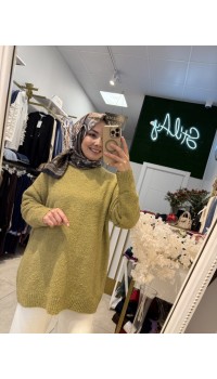 SİMLİ YUMOŞ KAZAK YAĞ YEŞİLİ