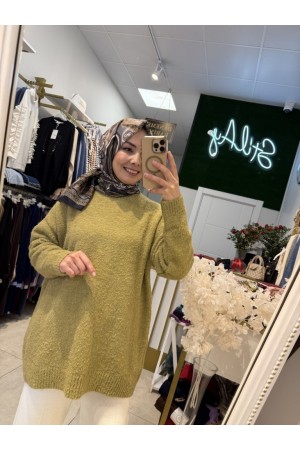 SİMLİ YUMOŞ KAZAK YAĞ YEŞİLİ