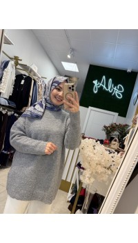 SİMLİ YUMOŞ KAZAK GRİ