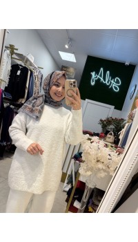 SİMLİ YUMOŞ KAZAK EKRU