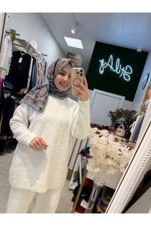 SİMLİ YUMOŞ KAZAK EKRU