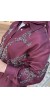 ÖZEL TASARIM BONCUK İŞLEMELİ BÜZGÜLÜ KAP BORDO
