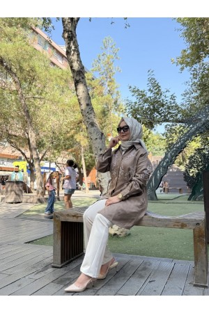 ÖZEL TASARIM BONCUK İŞLEMELİ BÜZGÜLÜ KAP VİZON