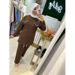 TAŞ DETAYLI SPOR TAKIM KAHVE