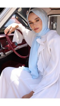 VALOR MONOGRAM DESEN ŞAL BUZ MAVİ