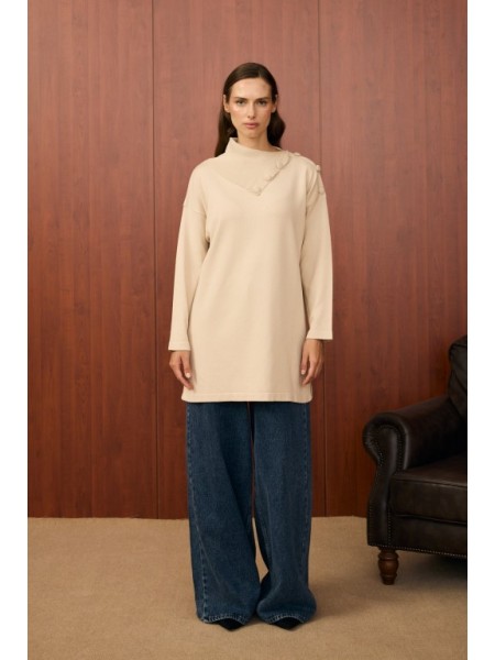 MRW YAKA VEREV TUNİK BEJ