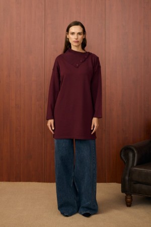 MRW YAKA VEREV TUNİK BORDO