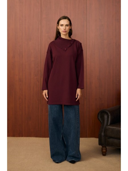 MRW YAKA VEREV TUNİK BORDO