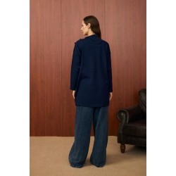 MRW YAKA VEREV TUNİK LACİVERT