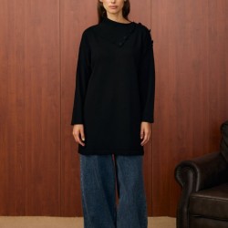 MRW YAKA VEREV TUNİK SİYAH